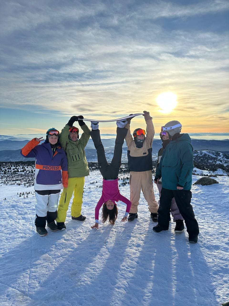 Провожаем закат на Шерегеше